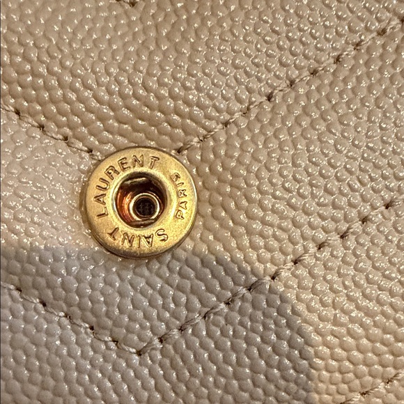 Saint Laurent Monogramme logo leather flap wallet dark beige - Picture 8 of 12